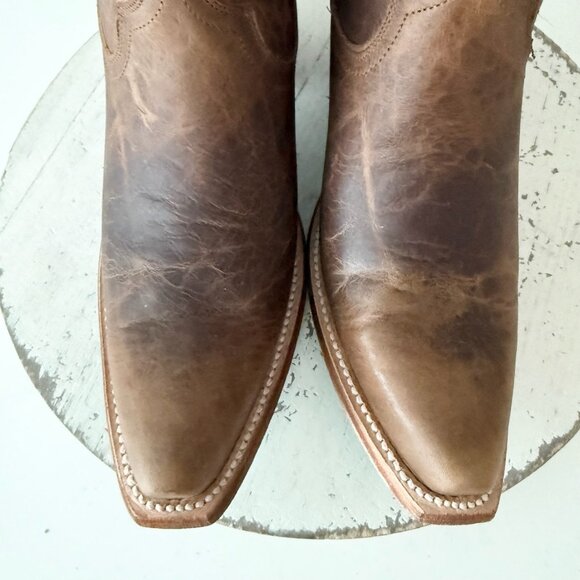 Lane EMMA JANE Womens Cowboy Boots 7.5 Cognac Brown Leather Western Cowgirl Tall - Picture 7 of 14